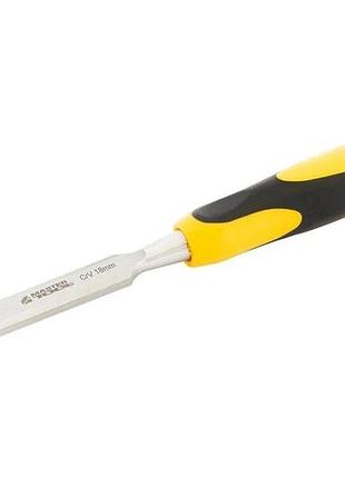 Стамеска плоска для дерева ударна mastertool crv 18 мм з двокомпонентною ручкою 14-1518