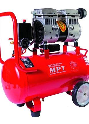 Компресор безшумний mpt profi oil free 24 л 800 вт 1450 об/хв 7 атм мідна обмотка mac80243s