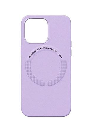 Чохол накладка leather with magsafe iphone 13 pro- elegant purple