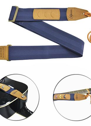 Гитарный ремень с ячейками для медиаторов и терможатием renesans gr-4 dark blue (синий)