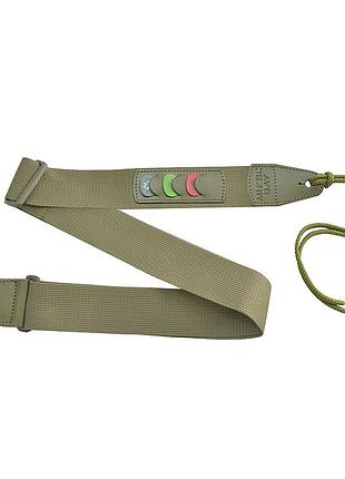 Гитарный ремень с ячейками для медиаторов ranger green (khaki) с терможатием music day - gr-2kh