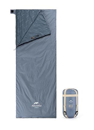 Спальник сверхлегкий naturehike ultralight lw180 nh21msd09 левый, (15°c), p-p xl, серо-синий