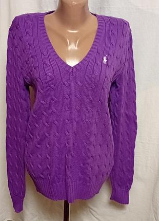 Женский джемпер от американского бренда ralph lauren sport,100%коттон в размере l.