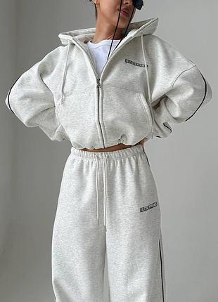 Спортивный женский костюм оверсайз, меланж