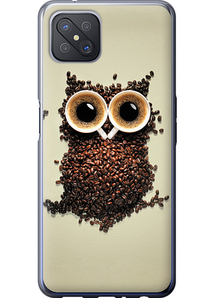 Чехол на oppo a92s сова из кофе из силикона fch_0173368