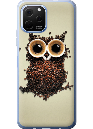 Чехол на huawei nova y61 сова из кофе из силикона fch_0173419