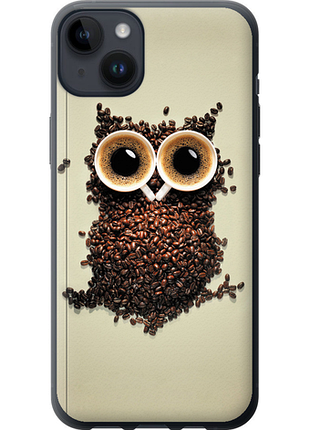 Чехол на iphone 14 plus сова из кофе из силикона fch_0057428