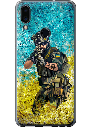 Чехол на meizu note 9 воин зсу из пластика fch_0162949