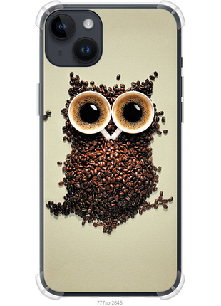 Чехол на iphone 14 plus сова из кофе из силикона fch_0173355