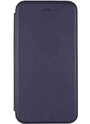 Чехол книжка premium для samsung galaxy a50s на магните с подставкой темно-синий