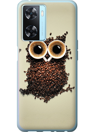 Чехол на oppo a57s сова из кофе из силикона fch_0173342