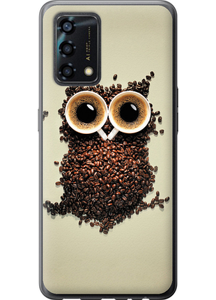 Чехол на oppo a95 сова из кофе из силикона fch_0173307