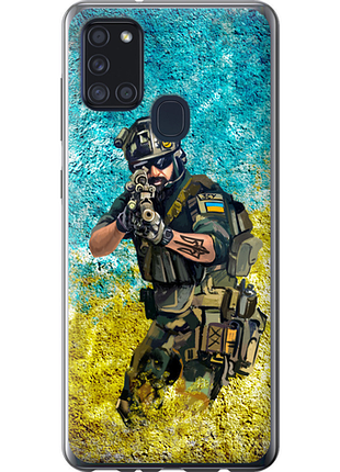 Чехол на samsung galaxy a21s a217f воин зсу из силикона fch_0003129