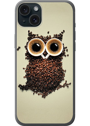 Чехол на iphone 15 plus сова из кофе из силикона fch_0057504