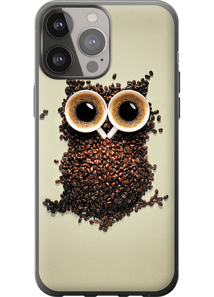 Чехол на iphone 13 pro max сова из кофе из силикона fch_0057429