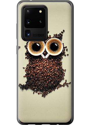 Чехол на samsung galaxy s20 ultra сова из кофе из силикона fch_0057404