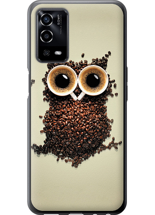 Чехол на oppo a55 сова из кофе из силикона fch_0173363