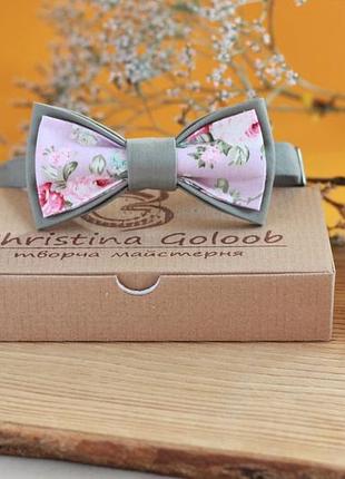 Галстук-бабочка christina goloob romantik one size серо-розовый ( полынь)