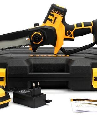 Аккумуляторная безщеточная мини пила dewalt dcm190hn (24v, 5аh, шина 20 см) с индикатором заряда