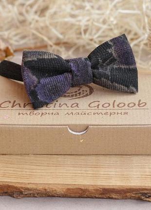 Галстук-бабочка christina goloob autumn one size шерсть фиолетовый с черным