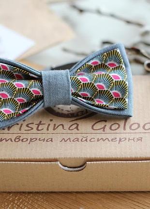 Галстук-бабочка christina goloob summer орнамент серо-синий
