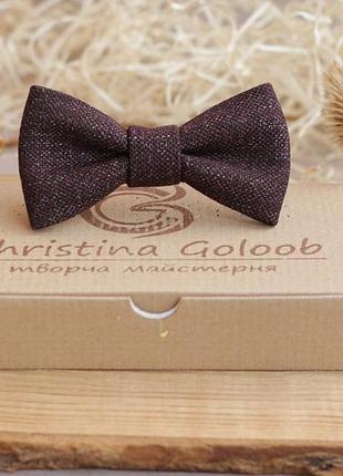 Галстук-бабочка christina goloob autumn one size темно-бордовый твид