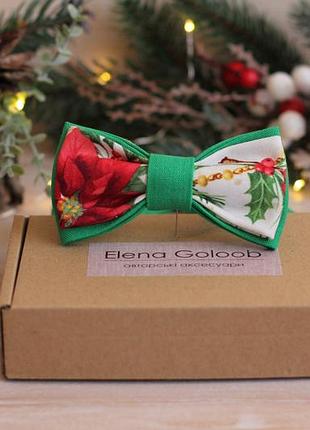 Галстук-бабочка elena goloob new year one size рождественник ярко-зеленый