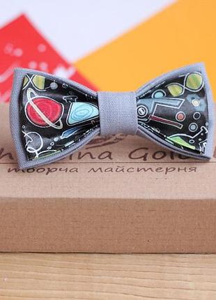 Галстук-бабочка christina goloob print one size " химия"серый