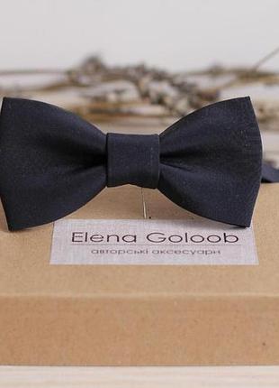 Галстук-бабочка elena goloob искусственный шелк темно-синий