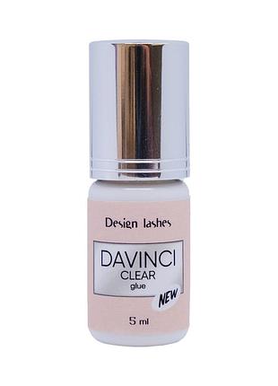 Прозрачный клей davinci clear new 5 мл для наращивания ресниц