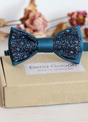 Галстук-бабочка elena goloob romantik one size морская волна c черным