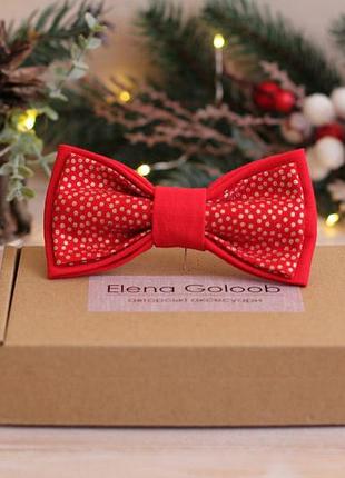 Галстук-бабочка elena goloob new year one size золотое конфетти красный