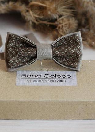 Галстук-бабочка elena goloob шерсть с мелким узором светло- коричневый