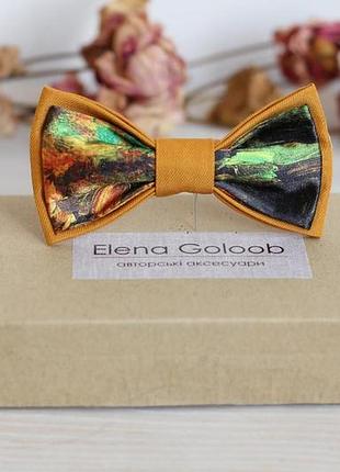 Галстук-бабочка двойной elena goloob aquarelle золотистый