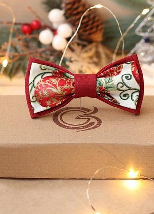 Галстук-бабочка elena goloob new year one size шар с золотом красный