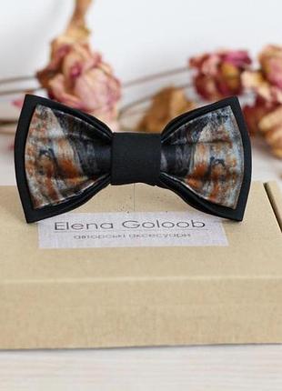 Галстук-бабочка двойной elena goloob шелк абстракция черный