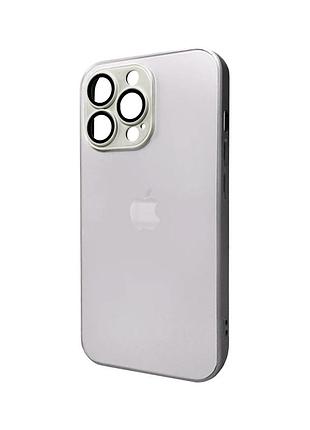 Чохол для смартфона ag glass matt frame color logo for apple iphone 12 pro titanium grey