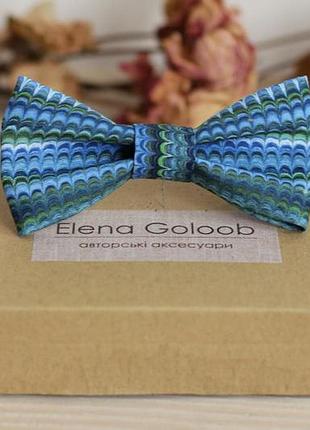 Галстук-бабочка elena goloob волны сине-зеленый