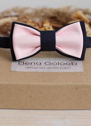 Галстук-бабочка подростковый/детский elena goloob синий с пудровым