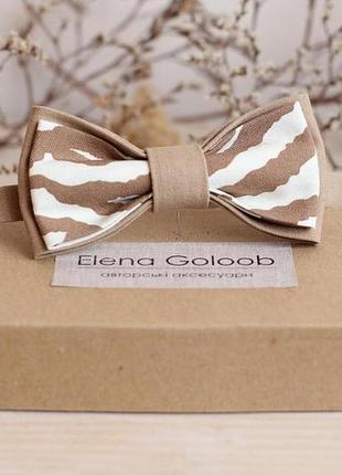 Галстук-бабочка elena goloob one size сливочно-бежевый
