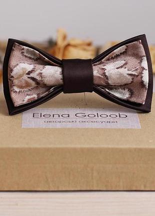Галстук-бабочка elena goloob шелк шоколад и латте