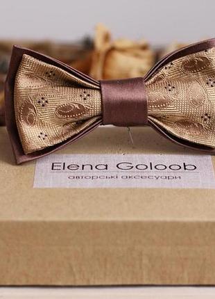 Галстук-бабочка elena goloob шелк золотистый