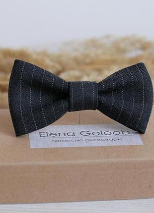 Галстук-бабочка elena goloob шерсть в полосочку темно-серая