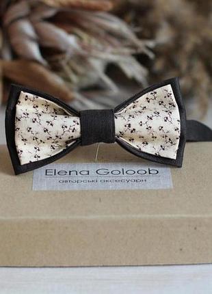 Бабочка elena goloob romantik one size коричневый с бежевым