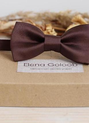 Галстук-бабочка elena goloob атлас " молочный шоколад" коричневый