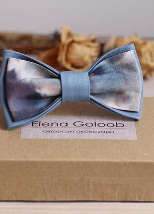 Галстук-бабочка elena goloob акварель серо-лазурная