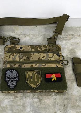 Чоловіча наплічна сумка з камуфляжем піксель cordura (aor-1)