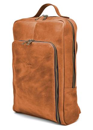 Рюкзак для ноутбука 15" дюймов rb-1240-4lx в коньячной коже крейзи хорс
