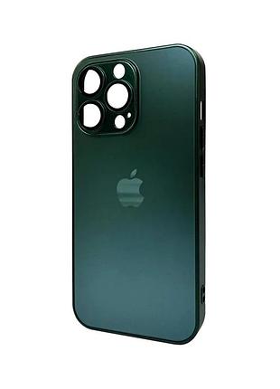 Чохол для смартфона ag glass matt frame color logo for apple iphone 12 pro cangling green