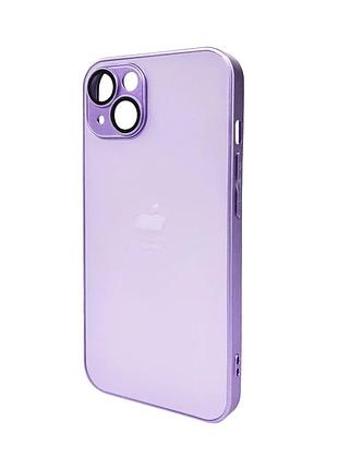 Чохол для смартфона ag glass matt frame color logo for apple iphone 12 light purple